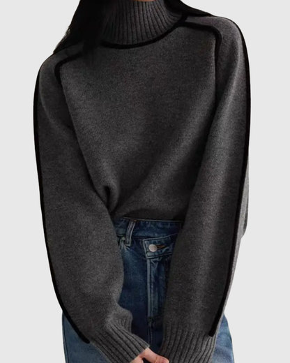 MARIEL | STRIPED TURTLENECK KNIT SWEATER