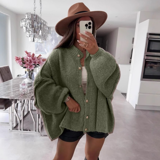 LETTIE™ - Classic Button-Down Long Sleeve Cardigan