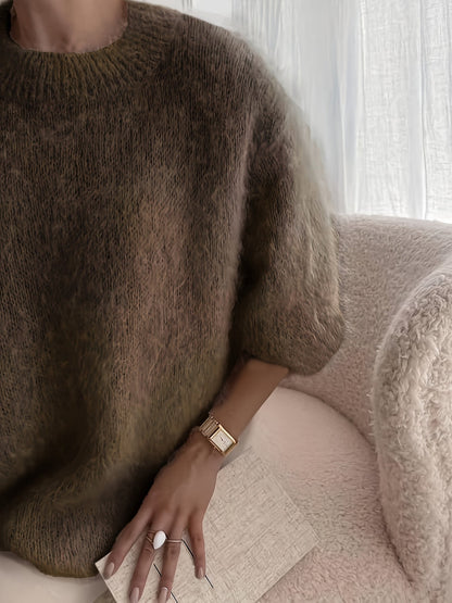 EMBER | SOLID COLOR CREW NECK SWEATER