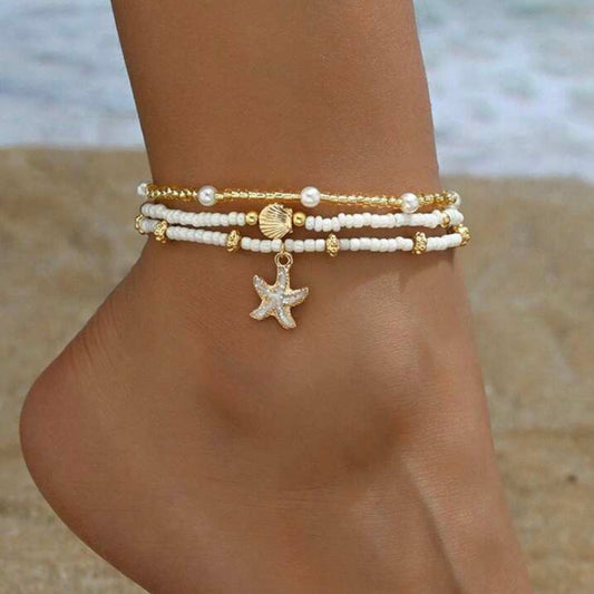 Seashore Beaded Anklet