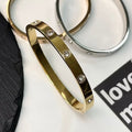 Crystal Charm Bangle - Gold