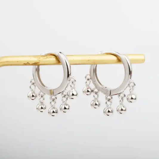 Ball Fall Earrings - Silver