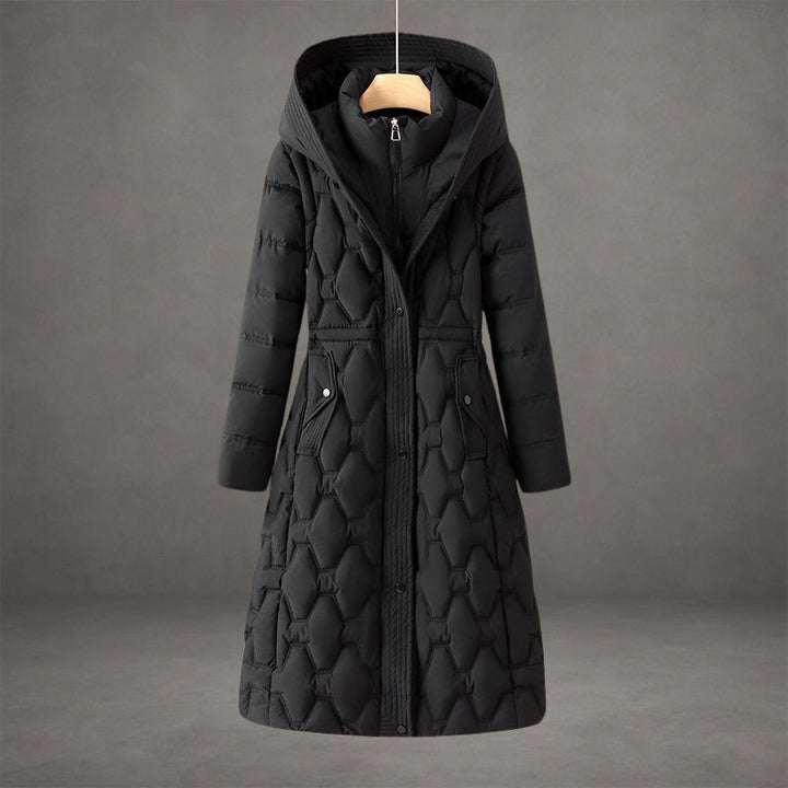 Olivia | Long Quilted Hooded Coat