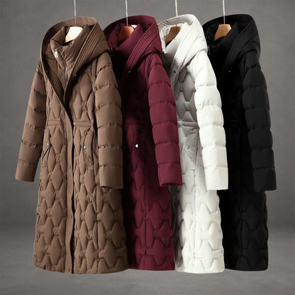 Olivia | Long Quilted Hooded Coat