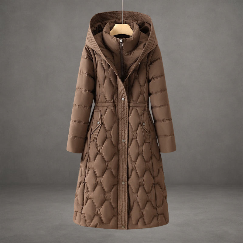 Olivia | Long Quilted Hooded Coat