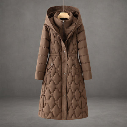 Olivia | Long Quilted Hooded Coat