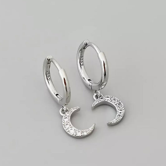 Crystal Moon Drop Earrings