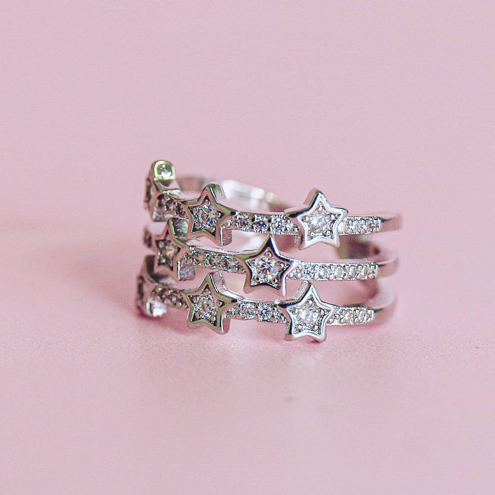 Glitter Star String Ring