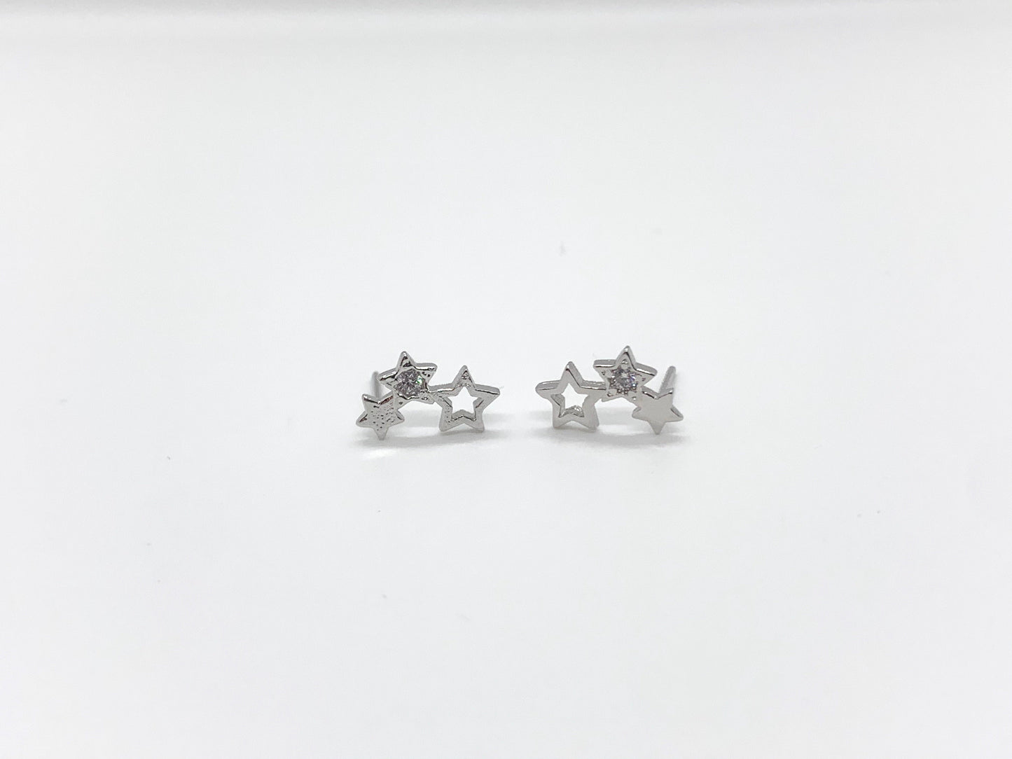 Small Triple Glitter Star Earrings