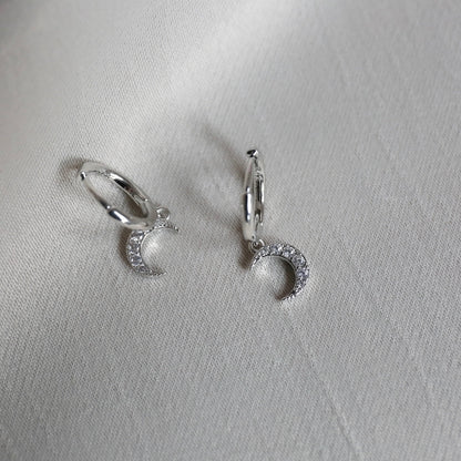Crystal Moon Drop Earrings